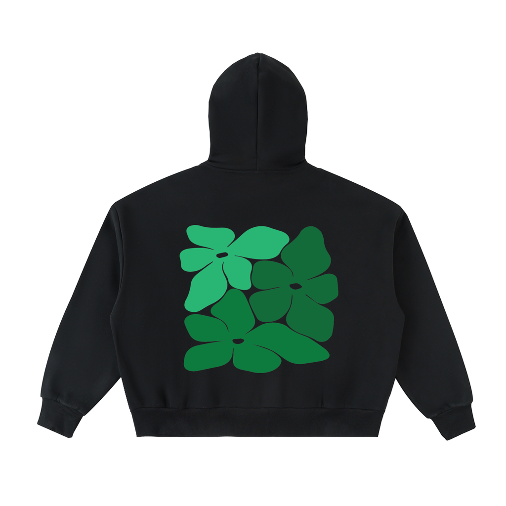 Fleeced Full-Zip Boxy Hoodie